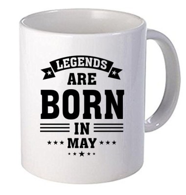 Cana alba personalizata &amp;quot; Legends are born in May&amp;quot;, INOVATIX&amp;reg;. 330ml foto