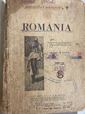 ROMANIA - S. Mehedinti, V. Mihailescu, ed. 1933 foto