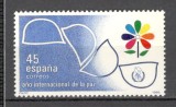 Spania.1986 Anul international al pacii SS.253, Nestampilat