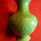 Vaza verde Portelan Sighisoara , ornamente aurite ,h=11,5cm