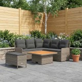 vidaXL Seturi de mobilier cu pernă 5 pcs Gri și gri &icirc;nchis Ratan PE 3422204