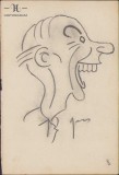 HST 168S Caricatura barbat anii 1930 Geo Dumitrescu semnata