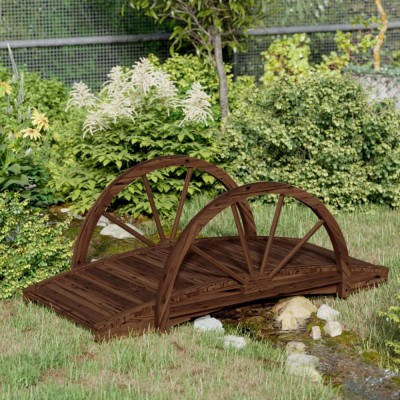 Pod de grădină jumătate de roată 99x50x38 cm lemn masiv brad foto