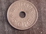 C50 - Moneda foarte veche -Danemarca - 5 ore - 1939, Europa