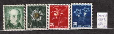 ELVETIA 1943 - FLORA. FLORI, SERIE NESTAMPILATA, B18 foto