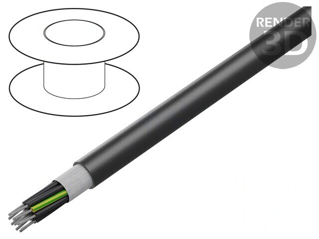 Cablu HELUTHERM 145 MULTI Cu 12G1,5mm2 Negru