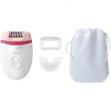 Epilator Philips Satinelle Essential BRE255/00, 2 viteze, Alb/Roz