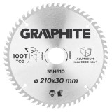 Disc circular pentru aluminiu 210x30 mm, 100 dinti, Graphite