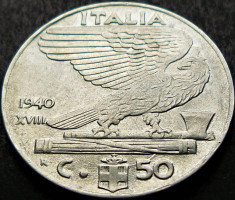 Moneda istorica 50 CENTESIMI - ITALIA FASCISTA, anul 1940 *cod 1617 B= excelenta foto