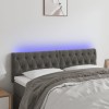 VidaXL Tăblie de pat cu LED, gri &icirc;nchis, 160x7x78/88 cm, catifea 3122003