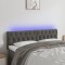 vidaXL Tăblie de pat cu LED, gri &icirc;nchis, 160x7x78/88 cm, catifea 3122003
