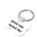 Breloc in forma de os personalizat cu poza sau text , pentru animale de companie