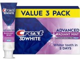 Set 3 paste de dinți Crest 3D White Radiant Mint, pentru albirea dinților, 3 x 93 g