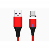 Cablu Date Incarcare Magnetic USB - USB C 3.0 Mega Drive, 5A, 1.5m, Rosu