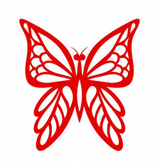 Sticker decorativ Fluture, Rosu, 60 cm, 1156ST-12 foto