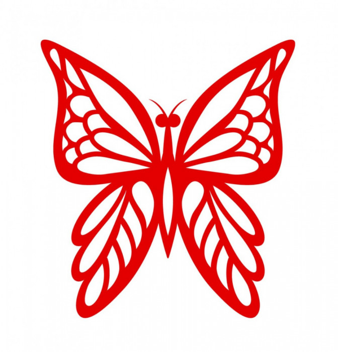 Sticker decorativ Fluture, Rosu, 60 cm, 1156ST-12