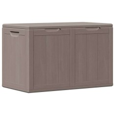 vidaXL Cutie de depozitare pentru grădină, maro, 180L, PP ratan