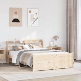 vidaXL Cadru de pat cu tăblie, 140x190 cm, lemn masiv pin 3306754