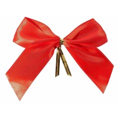 Set 12 ornamente brad Craciun Fundite satin rosu cm 8,5 x 6,5 H