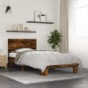 VidaXL Cadru de pat, stejar fumuriu 100x200 cm lemn prelucrat și metal 845804
