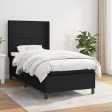 Cumpara ieftin Pat box spring cu saltea, negru, 90x200 cm, textil