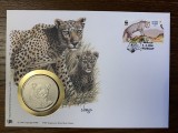 oman - feline - FDC cu medalie, fauna wwf
