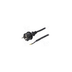 Cablu alimentare AC, 2m, 3 fire, culoare negru, cabluri, CEE 7/7 (E/F) mufa, SCHUKO mufa, PLASTROL - W-97207