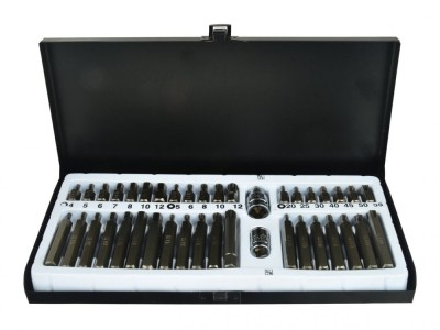 Set 40 piese bit torx, CRV, cutie metalica, Geko G10030 foto