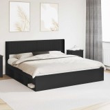 vidaXL Tăblie cap Negru Lemn prelucrat 889666