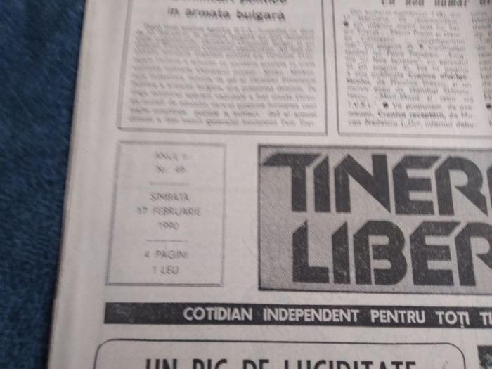 ZIARUL TINERETUL LIBER NR 49 17 FEBRUARIE 1990