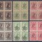 1918 LP 71 I CAROL I TIPOGRAFIATE SUPRATIPAR P.T.T.F.F. H.ALBA+GRI BLOCURI 4 MNH
