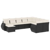 Cumpara ieftin Patio Sofa Set 9-Locuri Negru si Crem