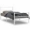 Gossi cadru de pat metalic cu tablie de cap/picioare&nbsp; alb, 100x200 cm