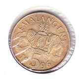 bnk mnd Swaziland 5 emalangeni 1996 unc