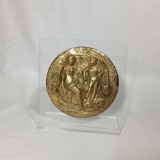 Placheta bronz dore, Afrodita si Eros, vintage