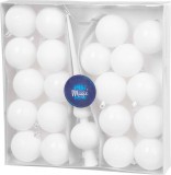Set globuri albe pentru brad cu varf, 21 piese, 6 cm, MagicHome