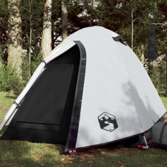 vidaXL Cort camping cupolă 2 persoane alb, țesătură opacă, impermeabil