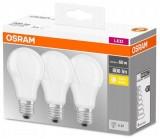 Set 3 becuri LED Osram 8.5W E27 A60 2700k lumina calda