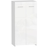 HOMCOM Dulap pentru Pantofi Lucios, Mobilier Modern cu Rafturi Reglabile pentru Hol, Coridor, Capacitate 10 Perechi, Alb | Aosom Romania