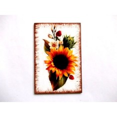 Floarea soarelui si alte flori, magnet decoratiune frigider 35944