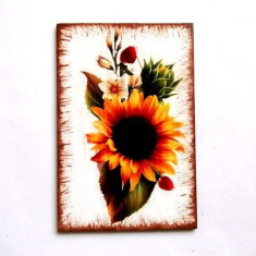 Floarea soarelui si alte flori, magnet decoratiune frigider 35944