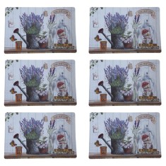 Set suport farfurie pentru servirea mesei, model Pufo Lavanda Sweet Home, 6 bucati foto