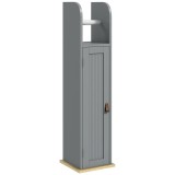 kleankin Dulap de baie suport h&acirc;rtie igienică cu dulap și rafturi reglabile 20 x 20 x 80 cm gri | Aosom Romania