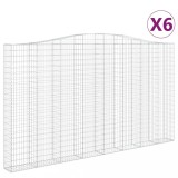 Cumpara ieftin Cosuri gabion arcuite, 6 buc, 400x30x220/240cm, fier galvanizat