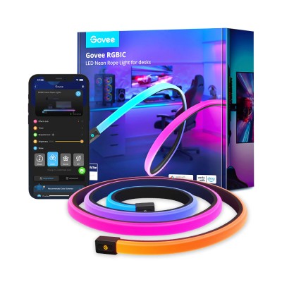 Banda LED Neon Rope Lights Govee H61C3 RGBIC, Sincronizare Muzica, Wi-Fi+Bluetooth, 3m foto