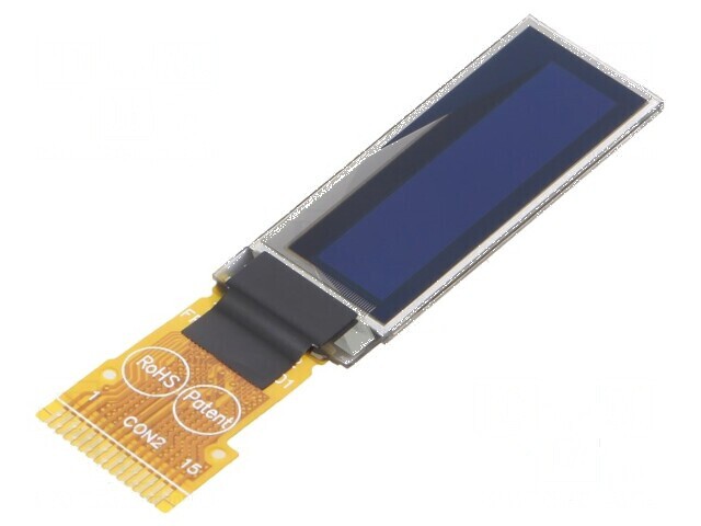 Afișaj OLED grafic 0,91&quot; 128x32 galben, dimensiuni 30x11,5x1,26mm