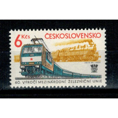 Cehoslovacia 1982 - Uniunea Cailor Ferate, tren, neuzata