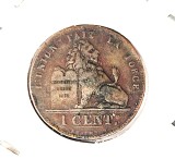 Belgia 1 Centime 1902 km # 33 text in franceza Leopold II