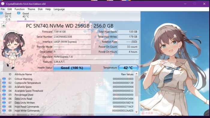 SSD WD nvme 256gb pci e gen4