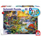 Puzzle 60 piese - Dinosaurs and Figurines | Schmidt